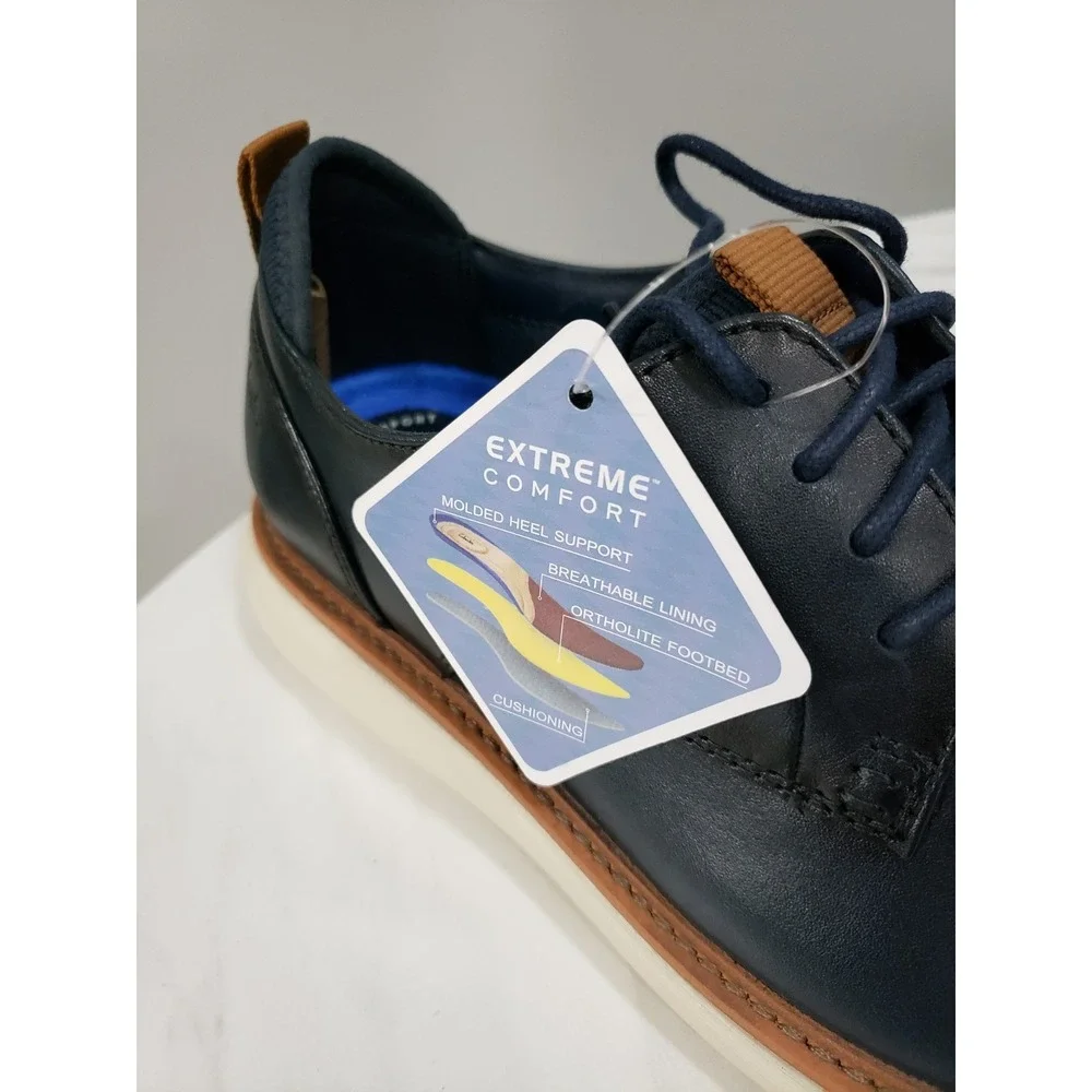 NEW NO BOX‎ - SIZE 8 WIDE Clarks Men's Brantin Plain Navy Leather 26179385 Shoes